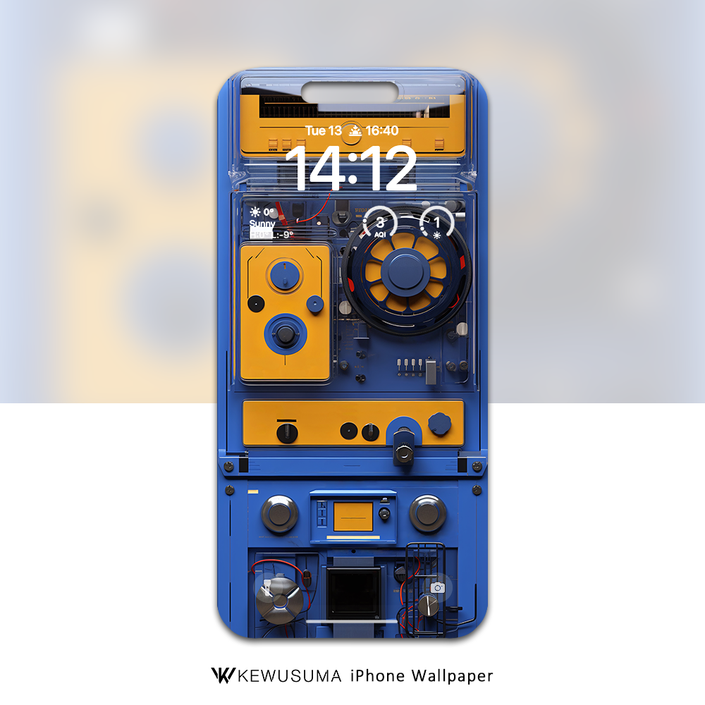 iPhone Wallpaper - Tech Retro Blue #006