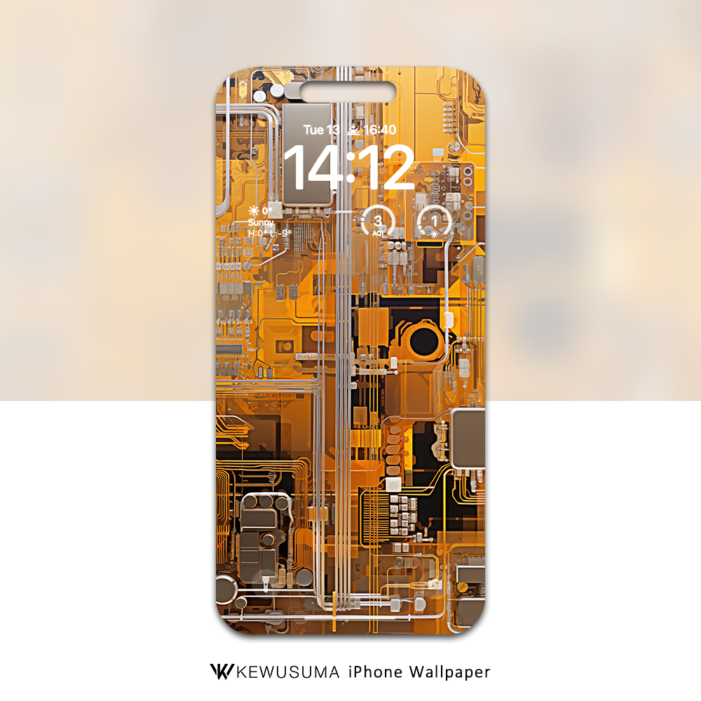 iPhone Wallpaper - Golden Circuitry #009