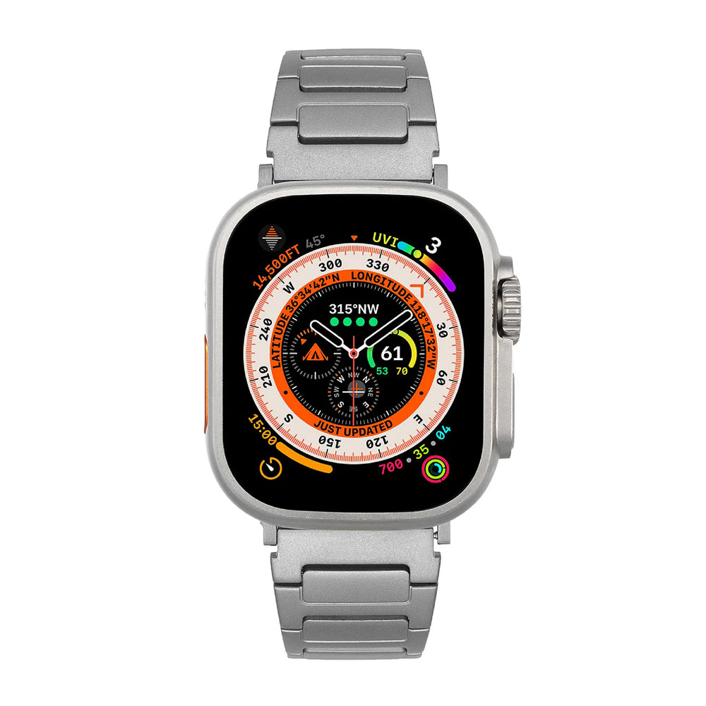 Hamar-Serie – Silbernes Apple-Watch-Armband