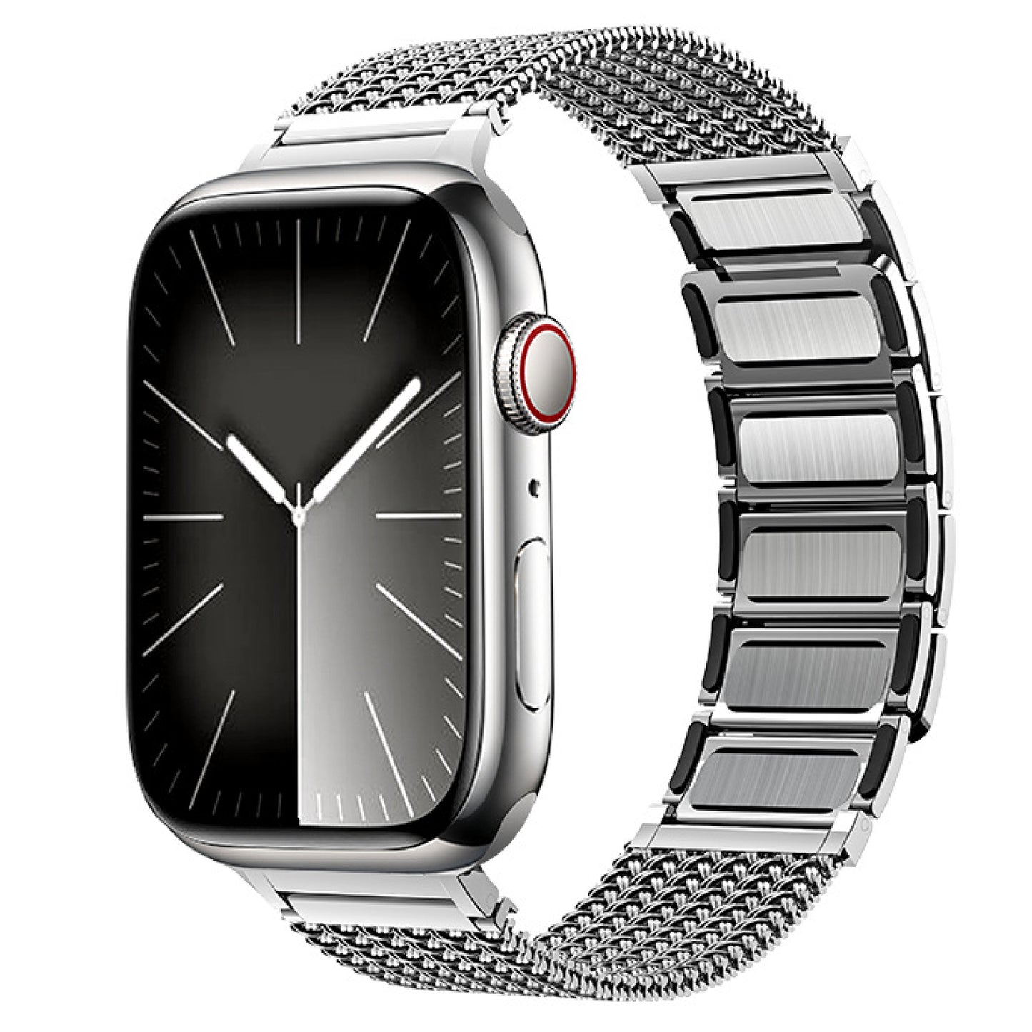 Oslo-Serie – Silbernes Apple-Watch-Armband